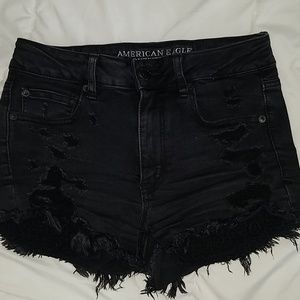 American Eagle black high waisted shorts